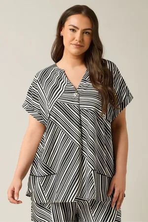 Evans Button Detail Black Blouse AU 22-24