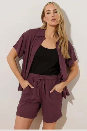 Long Tall Sally Crinkle 100% Cotton Shorts AU 8 Tall
