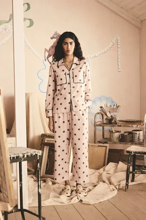 Cath Kidston Pink Spot Button Through Pyjamas AU 12 L