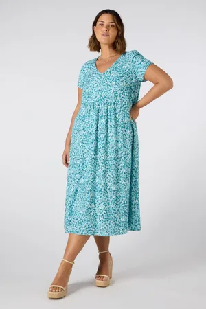 Live Unlimited London Ditsy Short Sleeve Midi Dress AU 24