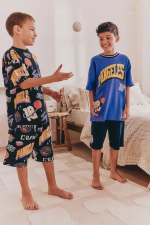 Next Black/Purple Basketball Short Pyjamas 2 Pack (3-16yrs) 6 Years (116cm)