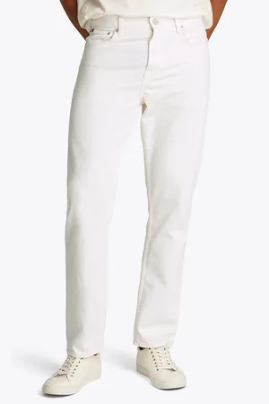 Tommy Hilfiger White Regular Fit Mercer Straight Jeans W34 L32