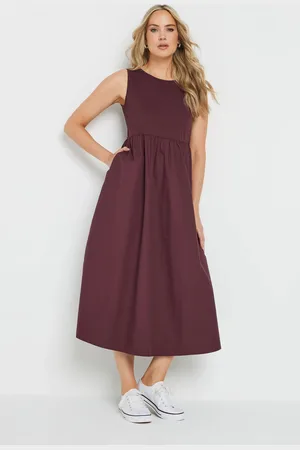 Long Tall Sally 100% Cotton Sleeveless Mixed Fabric Midi Dress AU 14 Tall