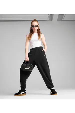 PUMA Black Womens WARDROBE ESS Relaxed Sweatpants M