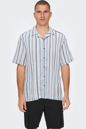 Only & Sons Cuban Collar Stripe Shirt XL