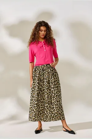 JDY High Waisted Leopard Print 100% Cotton Skirt AU 12-14