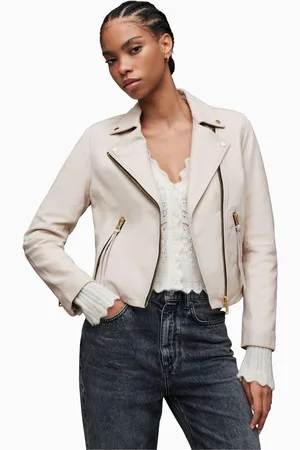 AllSaints AllSaints Cream Dalby Biker Jacket AU 10