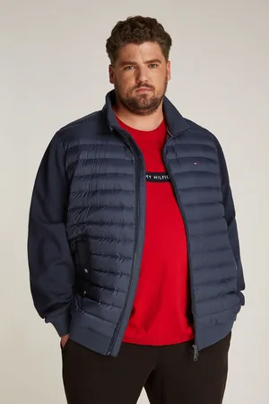 Tommy Hilfiger Mens Plus Stand Collar Zip Jacket
