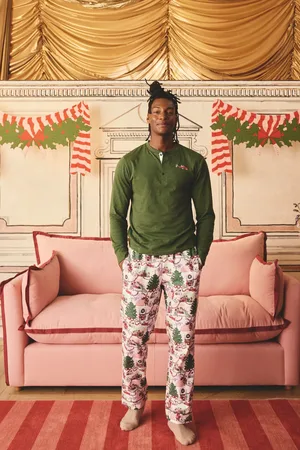 Cath Kidston Green Christmas House Long Sleeve 100% Cotton Pyjamas M Tall