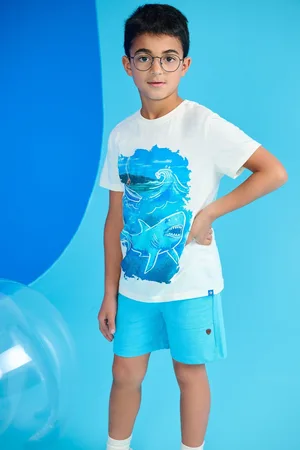 Hatley Blue Beware of Shark T-Shirt and Shorts Set 3 Years (98cm)