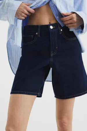 River Island Bermuda Denim 100% Cotton Shorts AU 10