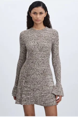 Anna Quan Mélange-Knit Mini 100% Cotton Dress AU 10