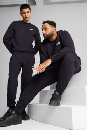 PUMA Black ESS No 1 Logo Joggers Fleece Cuffed Leg XS