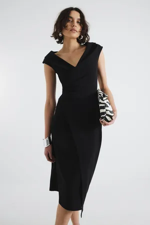 River Island Asymetric Wrap Midi Dress S