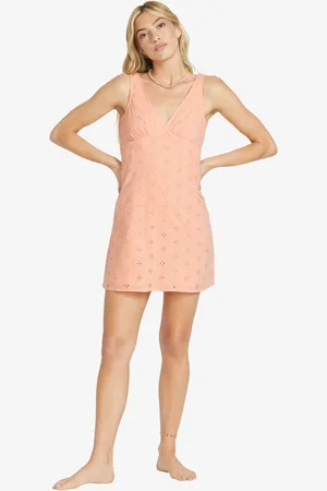 Billabong 100% Cotton Feeling Lovely Broderie V-Neck Dress AU 8