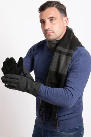 Totes Mens Mens Wool Blend Scarf and Thermal Lined Gloves
