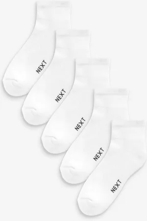 Next White 5 Pack Mid Trainer Socks UK 9