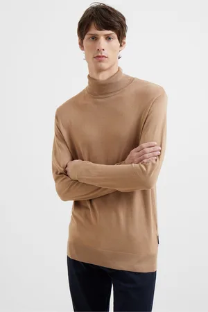 French Connection Roll Neck Knit Brown Jumper L