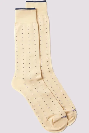 Duchamp Cream Mens Dotted Socks S/M