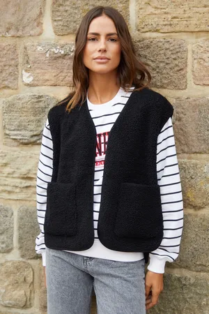 Threadbare Black Reversible Borg Gilet small