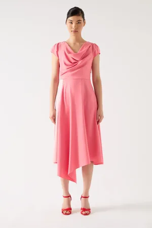 LK Bennett Moon Desert Viscose Blend Contrasting Crepe Dress AU 16