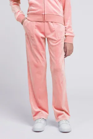 Juicy Couture Pink Girls Tonal Wide Leg Joggers 7