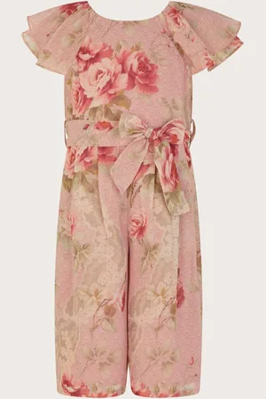 Monsoon Pink Baby Tia Floral Ruffle Jumpsuit Upto 3 Months (50
