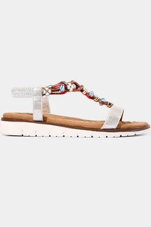 Joe Browns Silver Flower Beaded T-Bar Sandals AU 10 (EU 42)