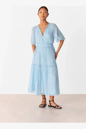 Whistles Petite Bamboo Leaves Gathered Dress AU 10