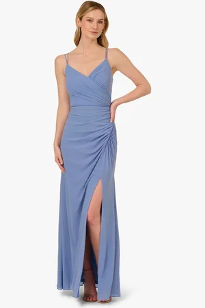 Adrianna Papell Stretch Mesh Draped Gown AU 16