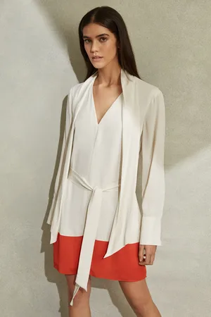 Reiss Marta Tie Neck Shift Dress 10