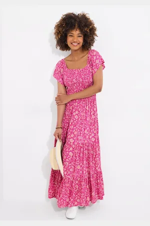 Joe Browns Petite Flattering Shirred Bodice Floral Maxi Dress AU 16 Petite