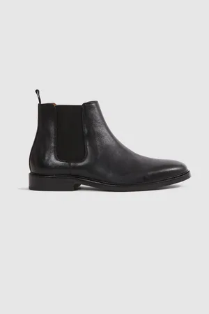 Reiss Black Renor Leather Chelsea Boots uk8eu42