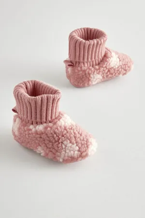 Next Pink Heart Baby Booties (0-18mths) 7492cm