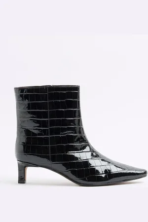 River Island Black Kitten Heel Ankle Boots AU 5 (EU 36)