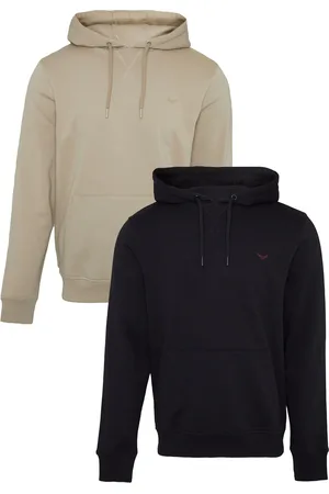 Threadbare Stone/Black Pull-Over Hoodies 2 Pack M