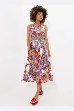 Joe Browns Statement Paisley Halterneck Shirred Waist Maxi Dress AU 10