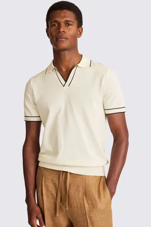 Moss Contrast Placket Skipper 100% Cotton Polo Shirt L