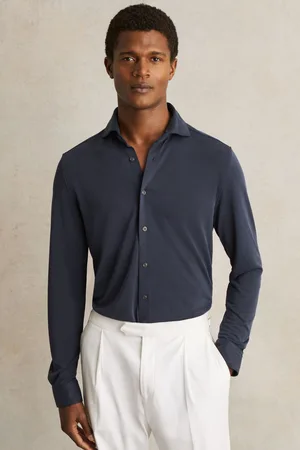 Reiss Bobby Regular-Fit Modal-Blend Cutaway Collar Shirt medium