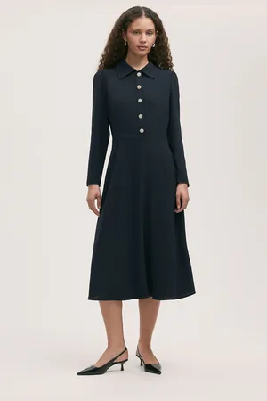 Finery London Lucia Matte Textured Crepe Midi Dress AU 16