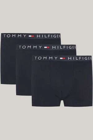 Tommy Hilfiger Blue Original Logo Waistband Trunks 3 Pack