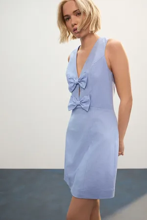 Next Sleeveless Bow Front Mini Dress 10tall