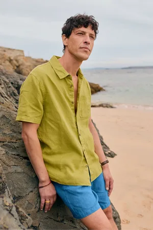 Seasalt Cornwall Mens Carne Short Sleeve 100% Linen Shirt large