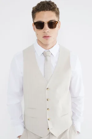River Island Cream Waistcoat 36r