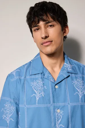 Next Floral Embroidered Short Sleeve 100% Cotton Shirt xxxxxlarge