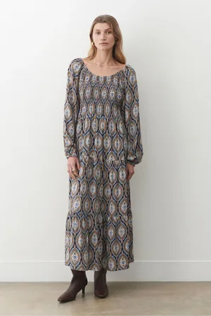 Finery London Tilly Crepe Printed Midi Smock Dress 14