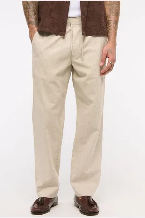 Abercrombie & Fitch Cream Loose Linen Trousers large