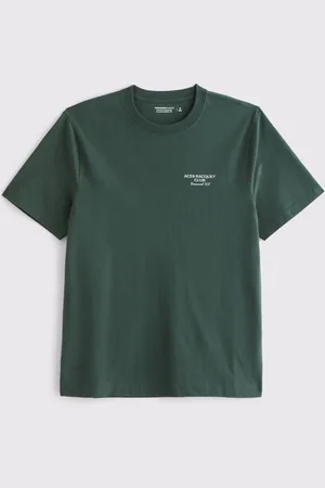 Abercrombie & Fitch Green Back Print Short Sleeve 100% Cotton T-Shirt medium