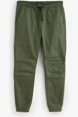 Threadbare Khaki Jogger Style Drawcord Trousers small