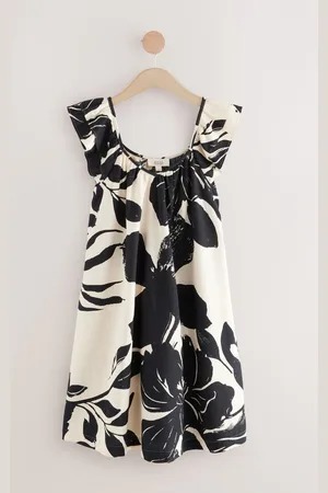 Next V-Neck Ruffle Sleeve Mini Dress with Linen 8